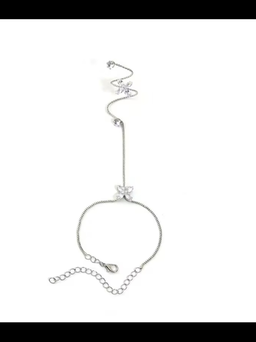 Affordable Fashion Finds Silver Butterfly Hand Chain Bracelet